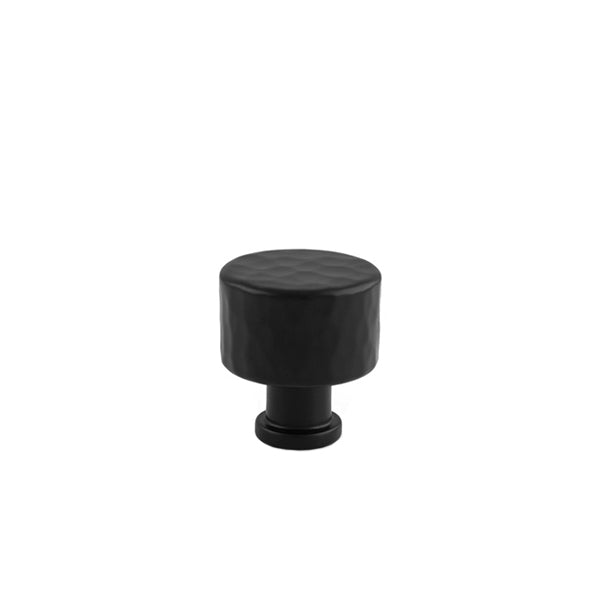 Solid brass hammered cabinet knob - Black