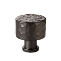 Solid brass hammered cabinet knob - Dark bronze