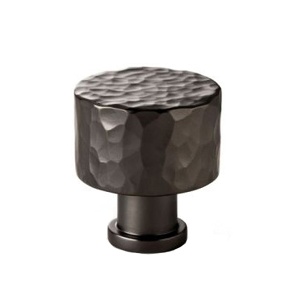 Solid brass hammered cabinet knob - Dark bronze