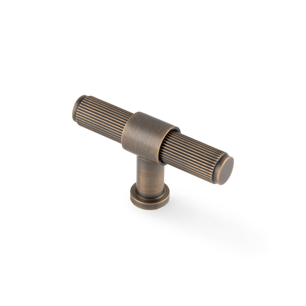 Kingston REEDED Cabinet T-Bar - solid brass