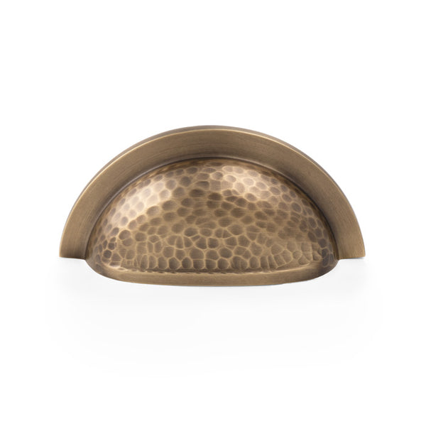 Bardom HAMMERED cabinet cup pull - solid brass