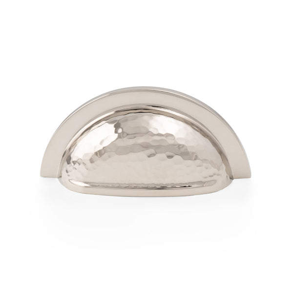 Bardom Hammered Cup Pull Handle - Polished Nickel