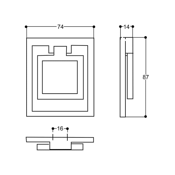 Drop Ring Square 47mm - Black