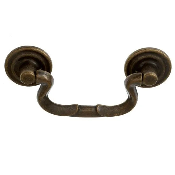 Traditional fixed & drop cabinet handles - antique brass