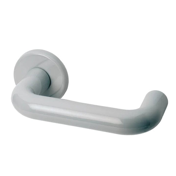 Nylon lever handle on rose with escutcheons - grey