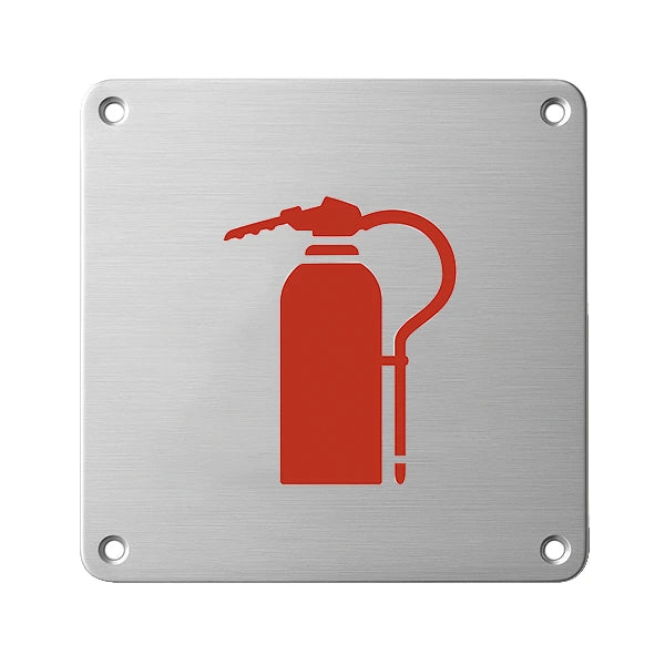 Stainless steel fire extinguisher sign