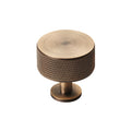 KNURLED radio cabinet knob D35mm - solid brass