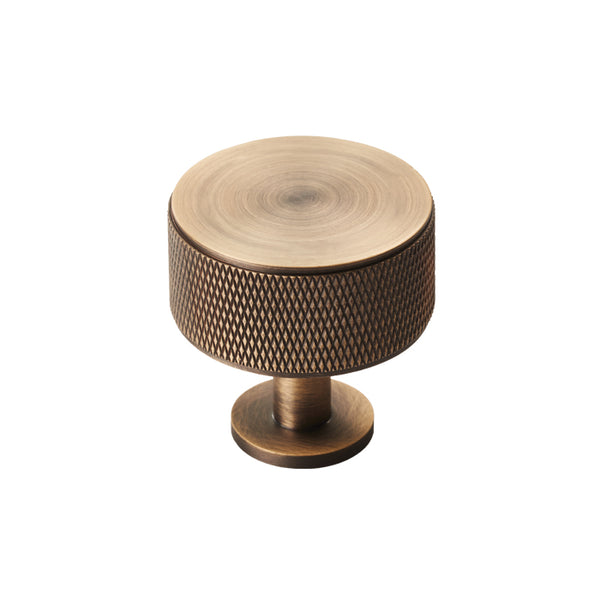 KNURLED radio cabinet knob D35mm - solid brass