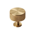 KNURLED radio cabinet knob D35mm - solid brass