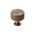 LINED radio cabinet knob D35mm - solid brass
