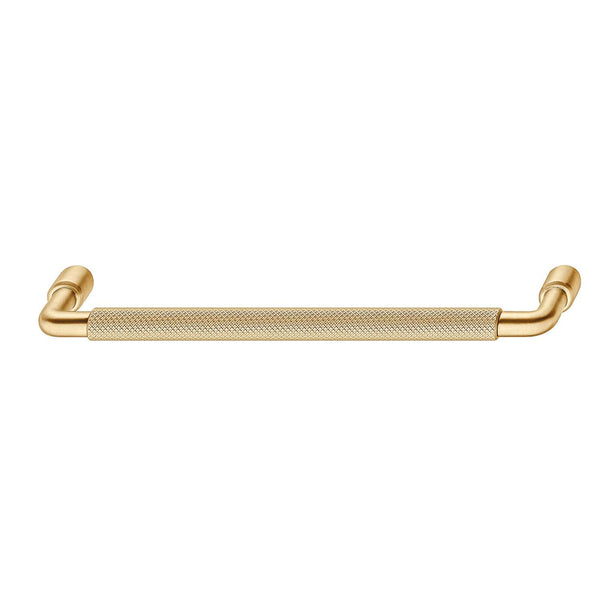 Knurled D handle - brushed brass