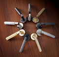 Hurricane Plain door lever on rose - solid brass