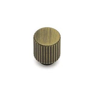 Vertical ribbing antique brass knob - 20mm