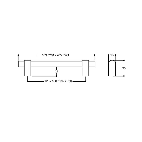 Knurled cabinet handle - Brushed brass