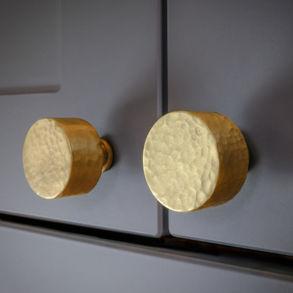 Leila HAMMERED cabinet knob - solid brass