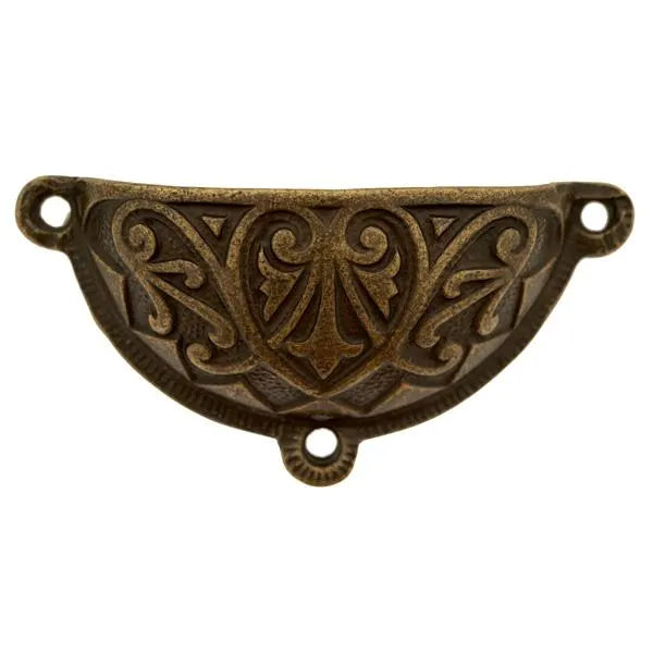 Large fancy cup handle antique brass 95mm