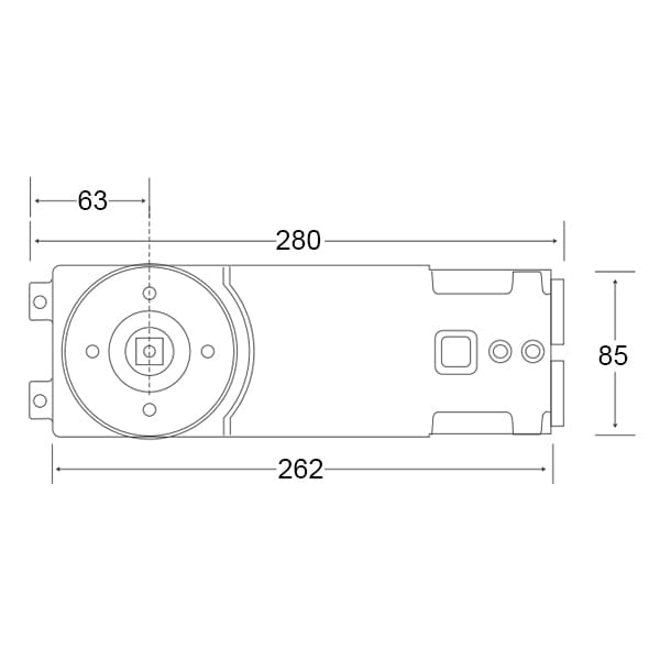 Transom door closer 1000mm / 150kg