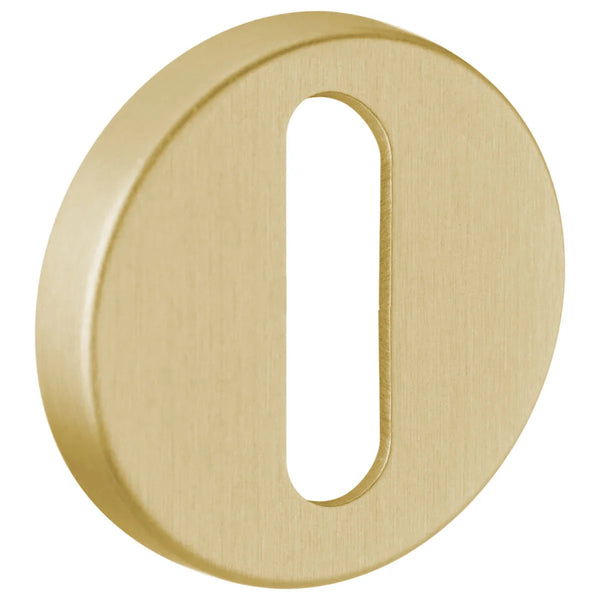 Brass round escutcheon - keyhole cut-out