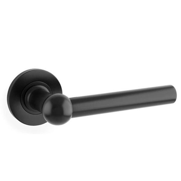 Siskin  lever on 50x6mm rose,  solid brass,  Black