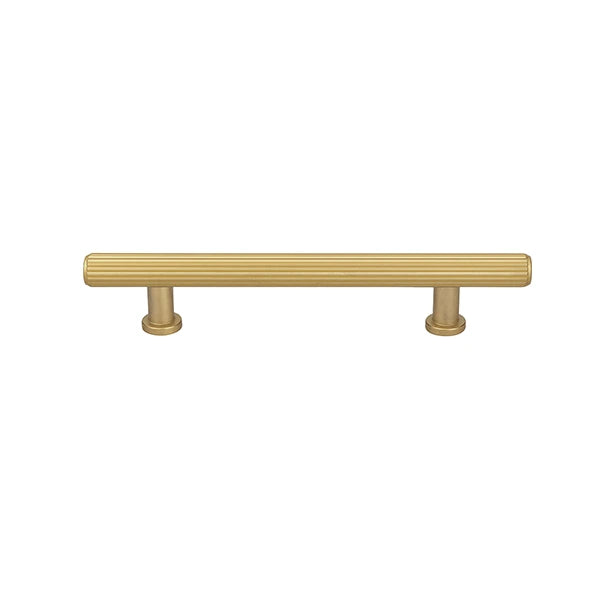 knurled bar cabinet handle - antique brass 192mm