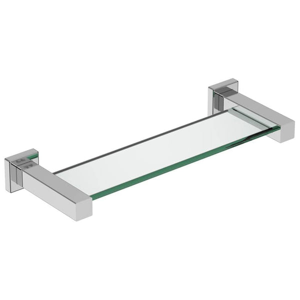 Stainless steel & glass shelf - polished 330mm