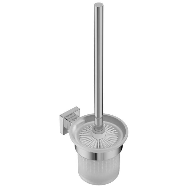 Stainless steel toilet brush set - polished