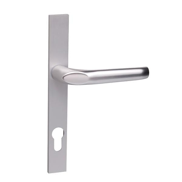 Slimline Aluminium Lever Handle Set - Natural anodised