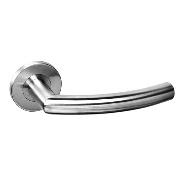 Tube lever handle on rose with escutcheons door handle