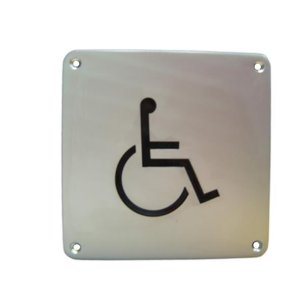 Paraplegic toilet sign - stainless steel 160mm * 160mm