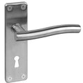Coupé NAMSOS stainless steel lever handle on plate, 16mm diameter