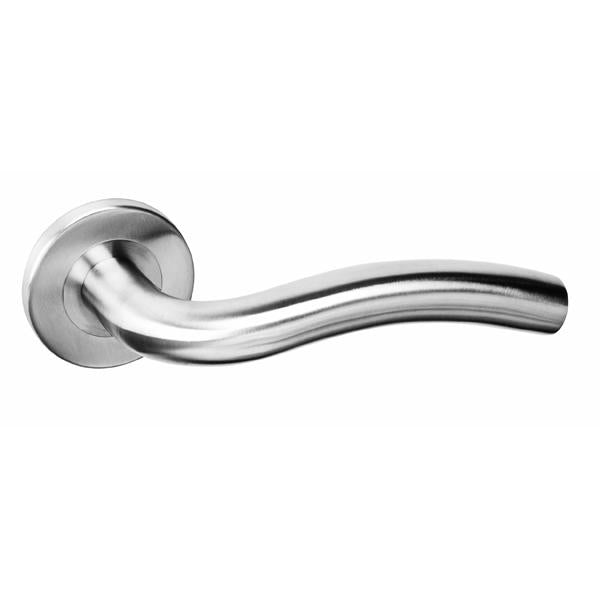 Mercury stainless steel lever handle on plate, 16mm diameter