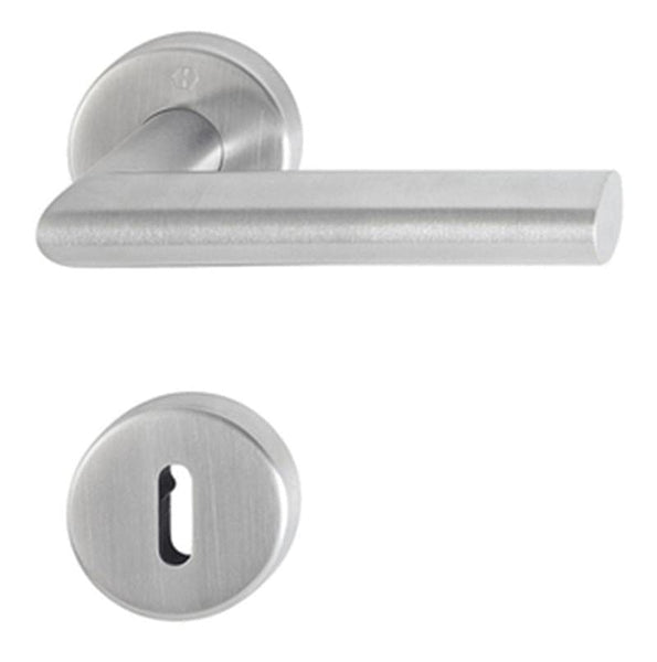 Stockholm Lever Handle on Rose - Stainless Steel