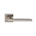 Lever Handle On Square Rose - Satin Nickle