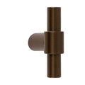 Bronze T-shaped cabinet knob handle.