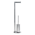 304 Grade stainless steel free-standing toilet roll & brush - round