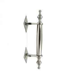 Pull handle on diamond rose - Satin nickel (Various sizes)