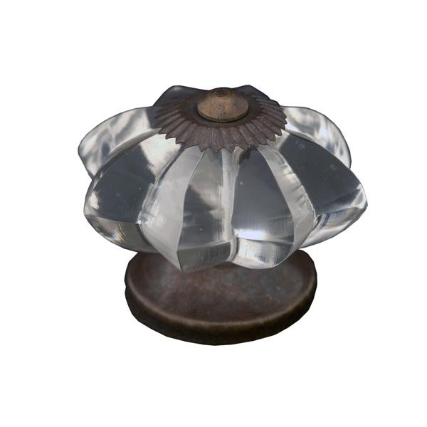 40mm glass flower knob with top plate