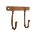Rust hand-forged double hook